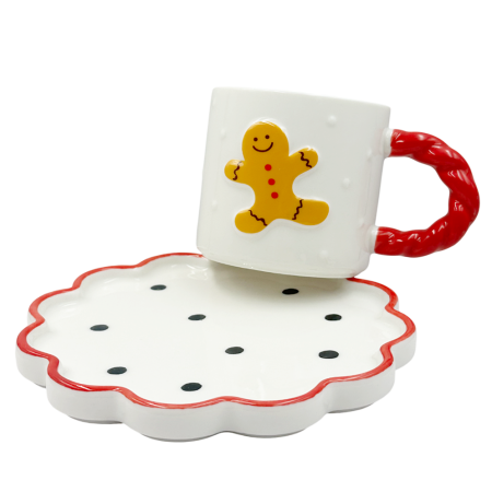 Set Ceasca SEASON si Farfurioara cu buline - Decor Turta Dulce [1]