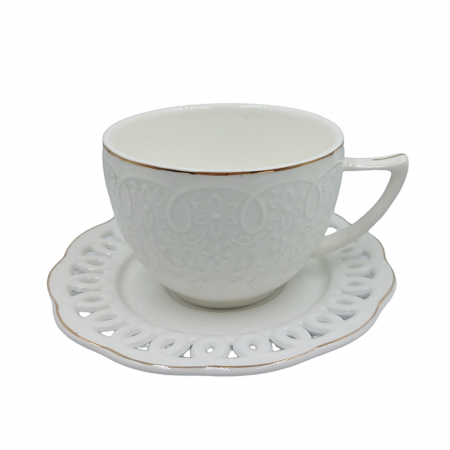 Seturi Din Portelan - Set 4 cesti pentru cafea sau ceai si 4 Farfurioare MARY