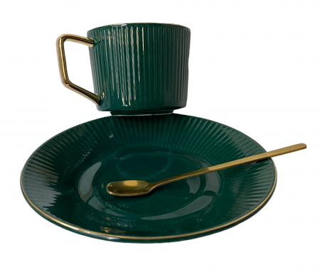 Set Ceasca si Farfurie CHARLIE, Verde, 200ml [1]