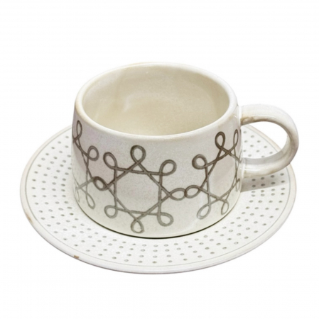 Set ceasca si farfurie EXQUISITE, Maro, 300ml [1]