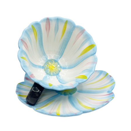 Set Ceasca si Farfurie floare BLOOM, Albastru [1]