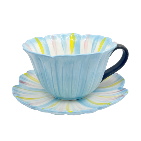 Set Ceasca si Farfurie floare BLOOM, Albastru [2]
