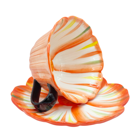 Set Ceasca portocalie si Farfurie floare BLOOM [1]