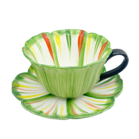 Set Ceasca verde si Farfurie floare BLOOM [3]