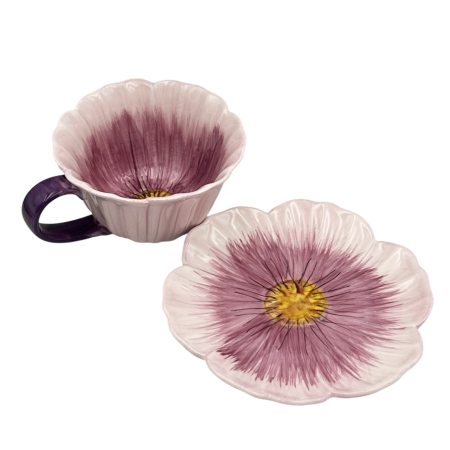 Set Ceasca si Farfurie floare POPPY mov [3]