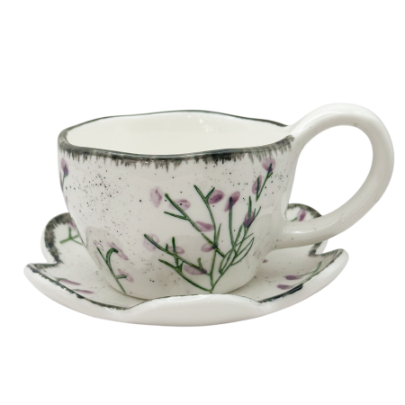 Cesti & Seturi de Cesti - Set Ceasca si Farfurie cu lavanda COTTAGE
