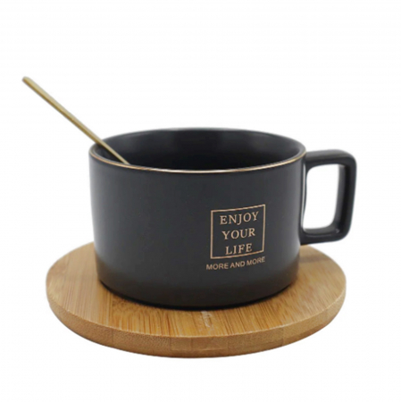 Set ceasca si farfurie MOMENTS, Negru