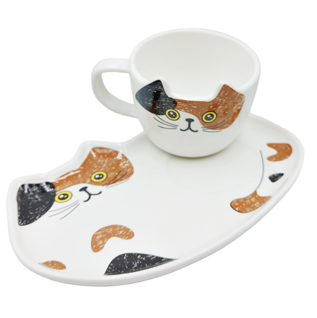 Set Ceasca si Farfurie Pisica LOUIE, 200ml [1]