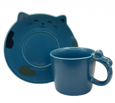 Set Ceasca si farfurie, Pisica LUCKY, 200ml [2]