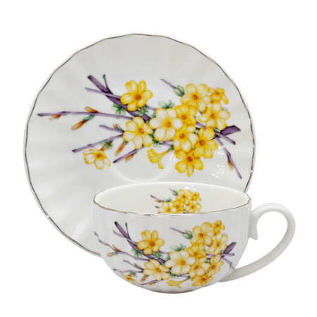 Set Ceasca si Farfurie Portelan YELLOW BLOSSOM [2]