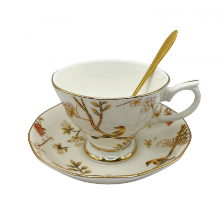 Set portelan fin, Ceasca si Farfurie BEATRICE, 170ml [3]