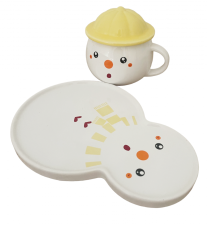 Set Ceasca si Farfurie SNOWY, Galben, 200ml [1]