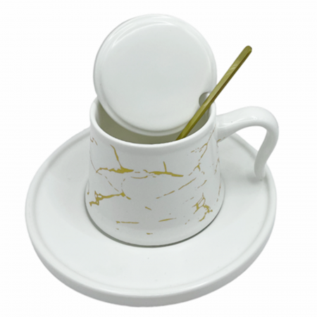 Set Ceasca si Farfurie TRAVIS, Alb, 170ml [1]