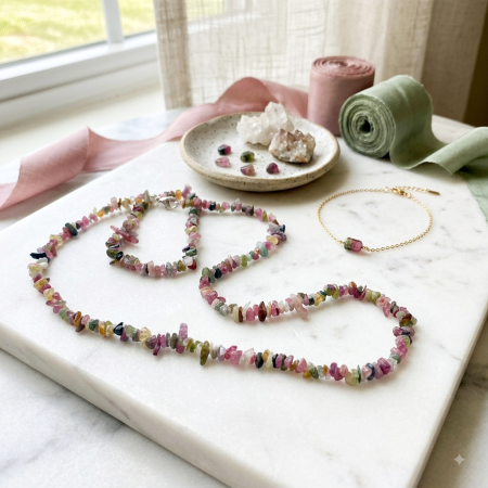 Set colier si bratara turmalina RAINBOW [1]