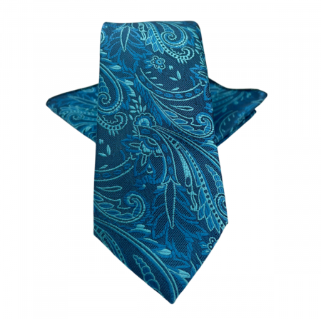 Cravate inguste - Set cravata cu batista de buzunar Paisley TODD