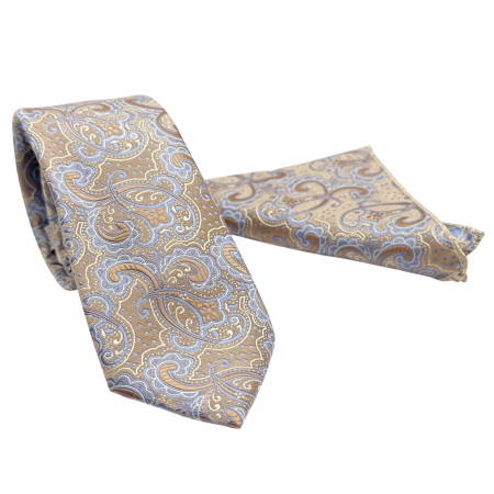 Set Cravata si Batista MILANO cu Model Paisley, Bej taupe [2]
