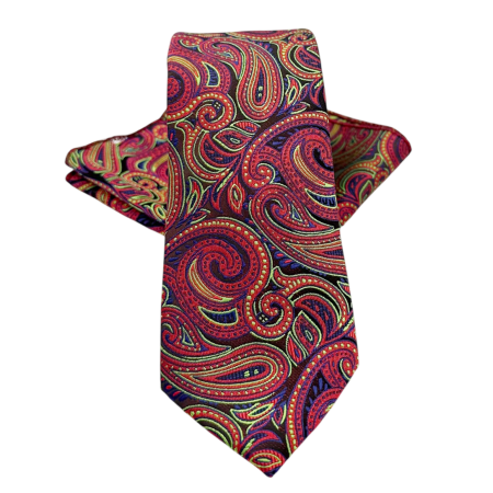 Set Cravata si batista Paisley RUDD, Magenta [1]