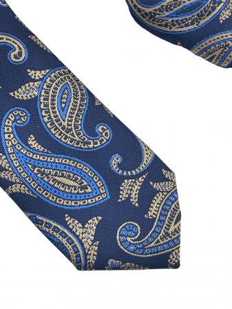 Set cravata slim cu batista Paisley CRAIG, Albastru/ bej [4]