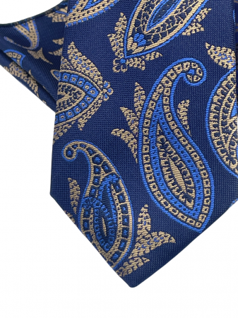Set cravata slim cu batista Paisley CRAIG, Albastru/ bej [1]