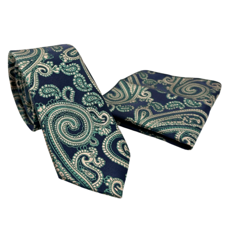 MODA & ACCESORII - Set Cravata si Batista Paisley Verde Imperial – WINDSOR