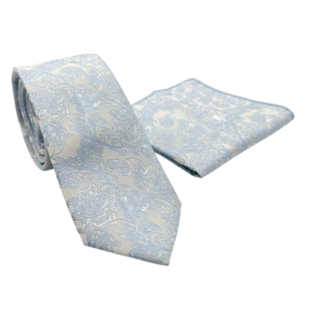 Set Cravata si Batista BAROQUE, Model Paisley, Bleu [2]