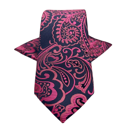 Set Cravata si Batista ROYAL Model Paisley - Fucsia Bleumarin [1]