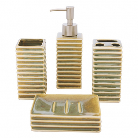 Cutii & Cosuri Depozitare - Set 4 piese accesorii baie ANTICO, Albastru