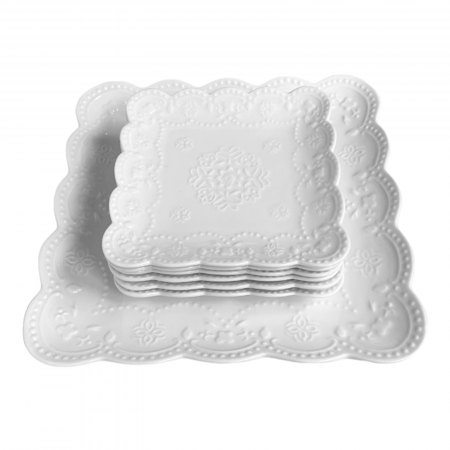 Set de tort ADELE, Alb, Portelan, 7 Piese [1]