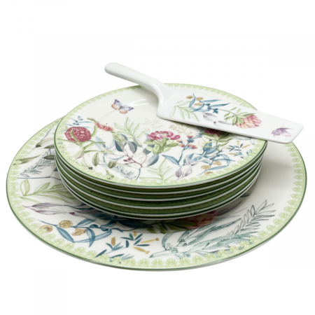 Vesela & Servicii De Masa - Set de Tort FRANCINE, 8 piese, Ceramica