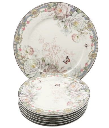 Set 6 Farfurii Desert & 1 Platou CLAUDETTE – Model Floral Vintage Deluxe [2]