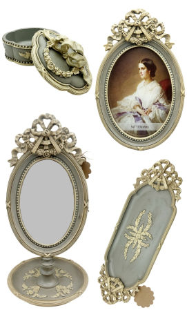 Rame & Albume Foto - Set decorativ VINTAGE SOPHIE, Gri antichizat