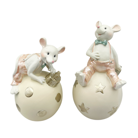 MAGIE DE CRACIUN - Set Figurine Șoricei pe Globuri ROYAL