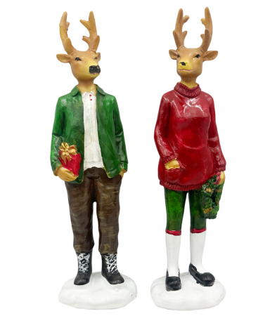 MAGIE DE CRACIUN - Set Figurine Reni „Holiday Charm” – Decor de Crăciun
