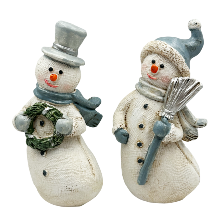 FIGURINE & PLUSURI - Set Figurine Oameni de zapada cu fular JOY - Decor Craciun, 10cm