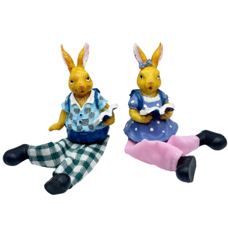 Statuete - Set Iepurasi SPRING cu picioare textile
