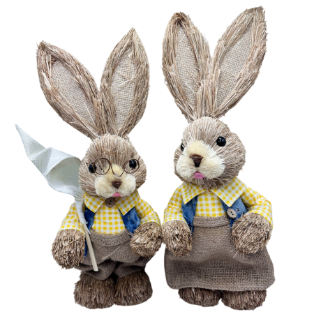 De Sezon - Set Iepuri decorativi SPRING din paie