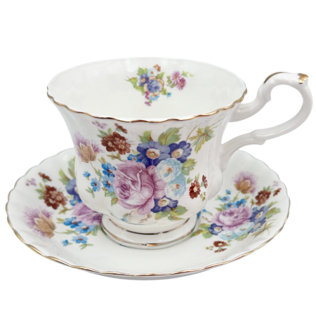 Serviciu portelan Deluxe, 2 Cesti si 2 Farfurii CARLA - Motive florale [5]