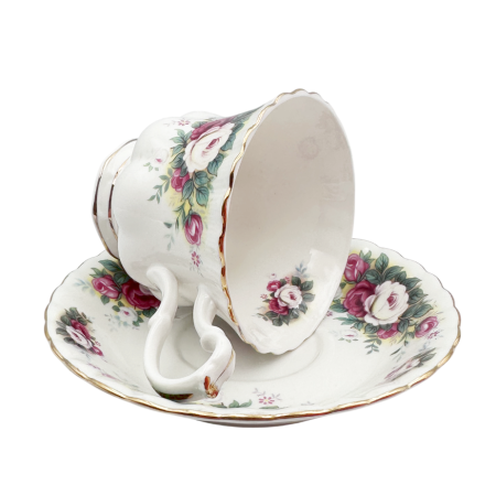 Serviciu portelan Deluxe, 2 Cesti si 2 Farfurii ISABELLA - Motive florale [5]