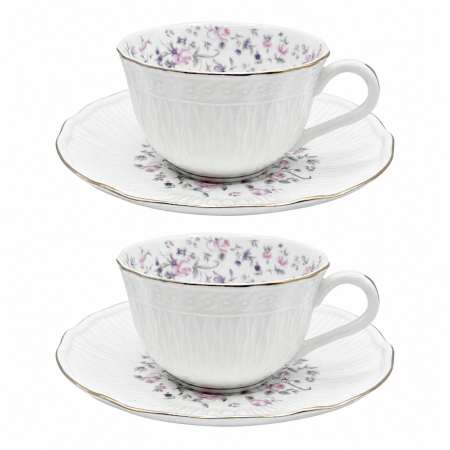 Seturi Din Portelan - Set portelan fin, 2 Cesti si Farfurii ADELE, 180 ml
