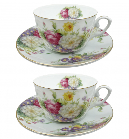 Set portelan fin, 2 Cesti si farfurii Florence, 180ml [4]