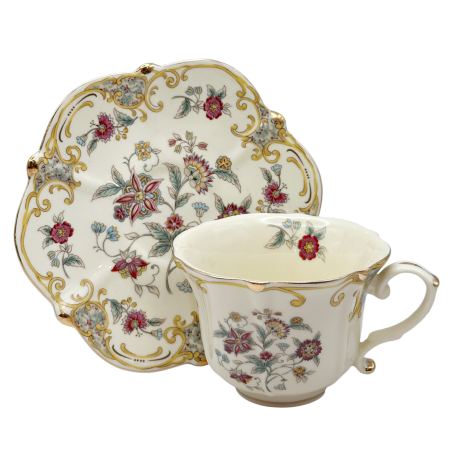 Set 2 cesti cu 2 farfurii din portelan Miriam floral [1]