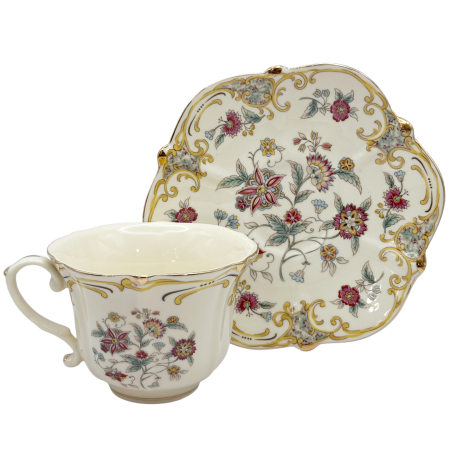 Set 2 cesti cu 2 farfurii din portelan Miriam floral [3]