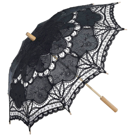 Set Umbrela si Evantai din Dantela Negru RETRO ROMANCE [1]