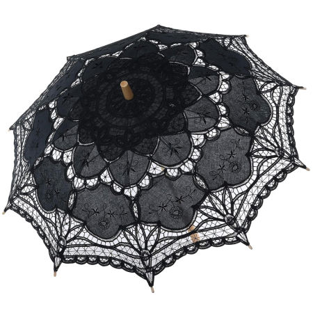 Umbrela Neagra de Soare RETRO ROMANCE din Dantela [2]