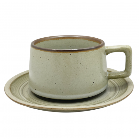 SERVIREA MESEI - Set Ceasca & Farfurie LORENZO, Khaki, 220ml
