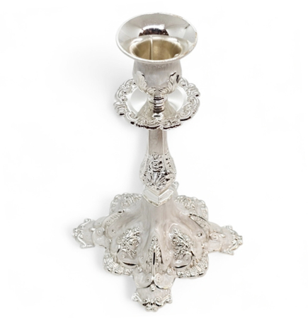 Sfesnic decorativ ROYAL cu 1 brat - argintat - decor elegant [2]