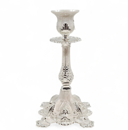 CASA & DECOR - Sfesnic decorativ ROYAL cu 1 brat - argintat - decor elegant