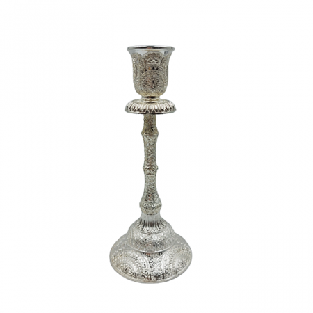 Obiecte Argintate - Sfesnic cu 1 brat ABIGAIL, 19cm, Argintiu