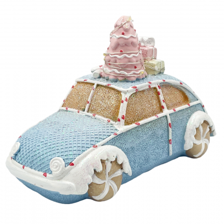 DECORATIUNI LUMINOASE - Masina cu lumina LED CANDYLAND, Bleu, 18cm