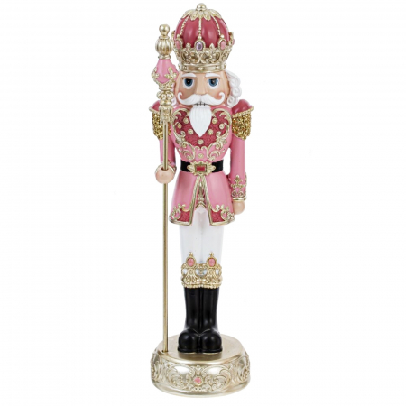 Figurine & Statuete - Spargatorul de Nuci cu lumina LED CANDY, Roz/ Auriu, 13x50cm